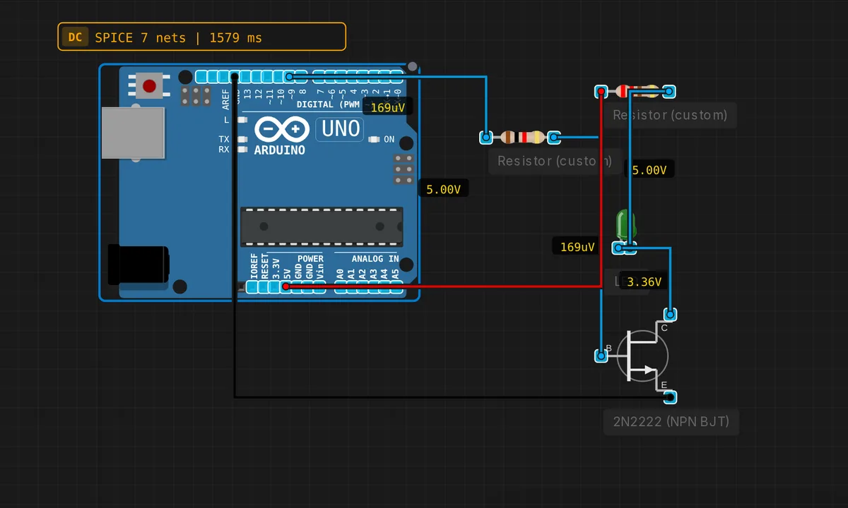 NPN Transistor LED Switch