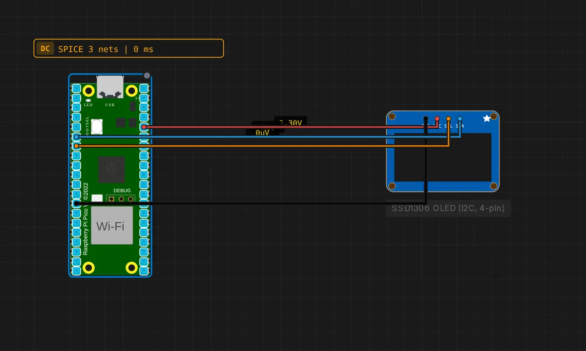 Raspberry Pi Pico: SSD1306 OLED (4-pin I2C)